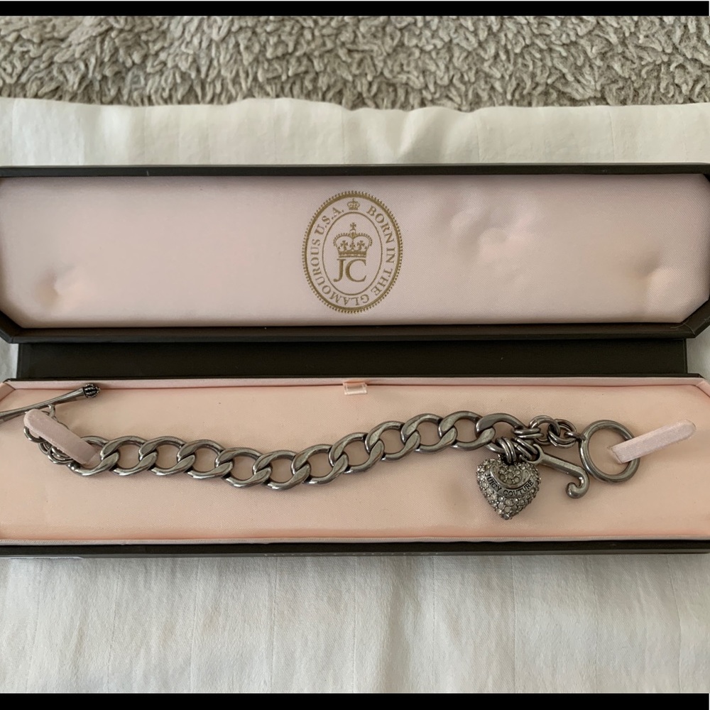 Juicy Couture silver/bedazzled charm bracelet